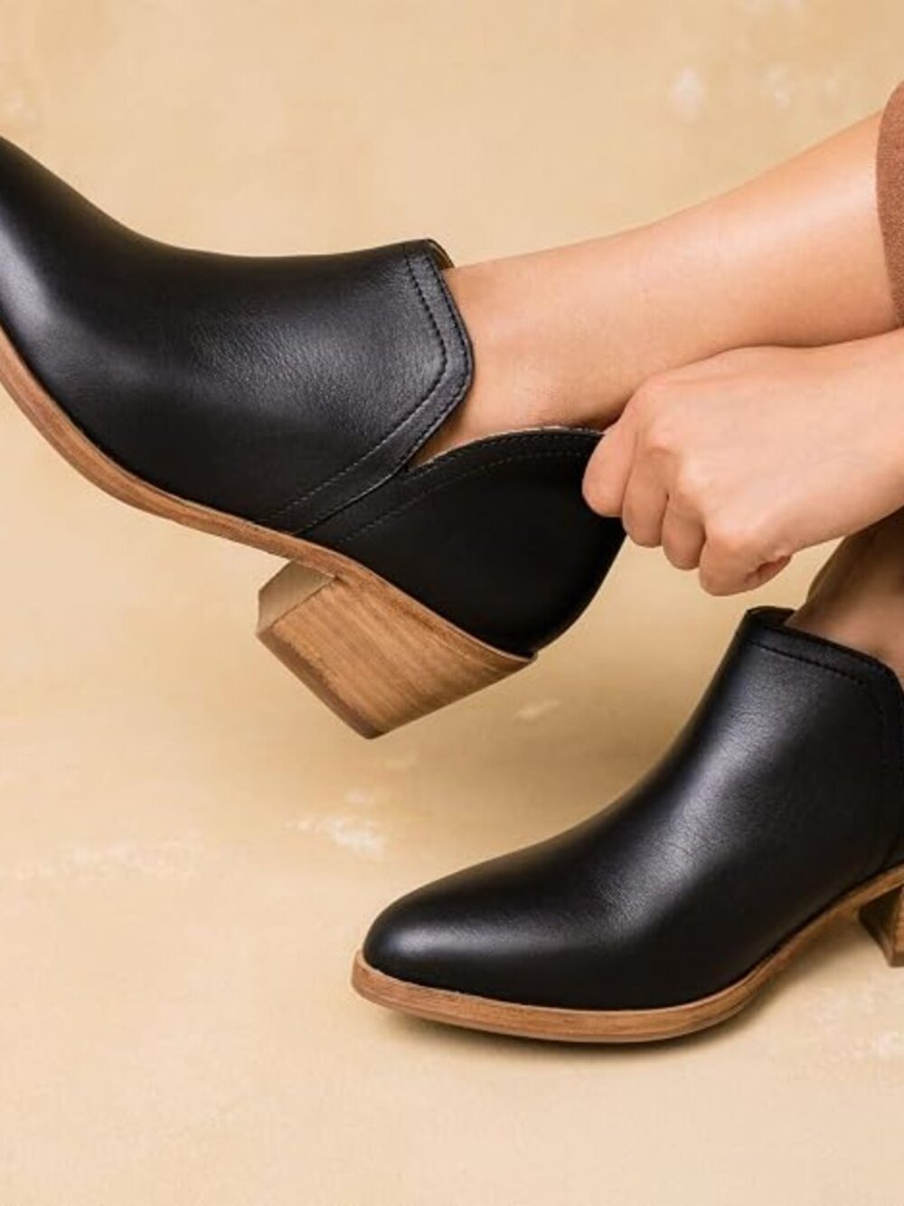 Nisolo Mia Everyday Ankle Boots Black Leather Cutout Booties Anthropologie SZ 8